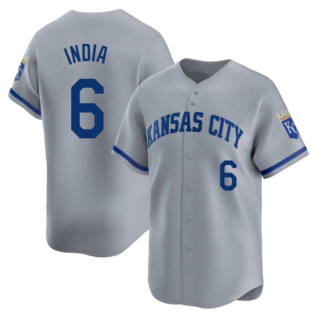 My Store KC.Royals #6 Jonathan India Player Gray Limited Home Stitched Jerseys