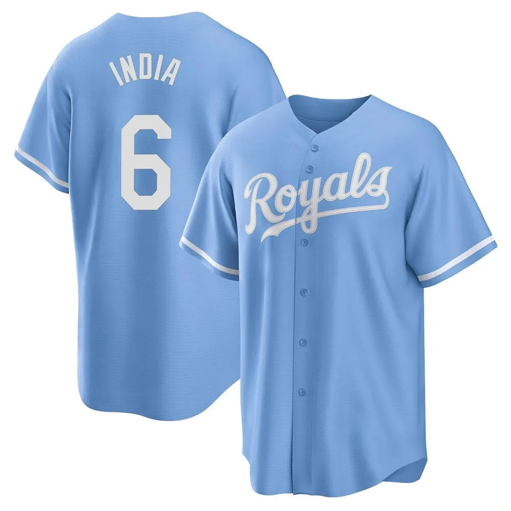 My Store KC.Royals #6 Jonathan India Player Light Blue Home Game Stitched Jerseys