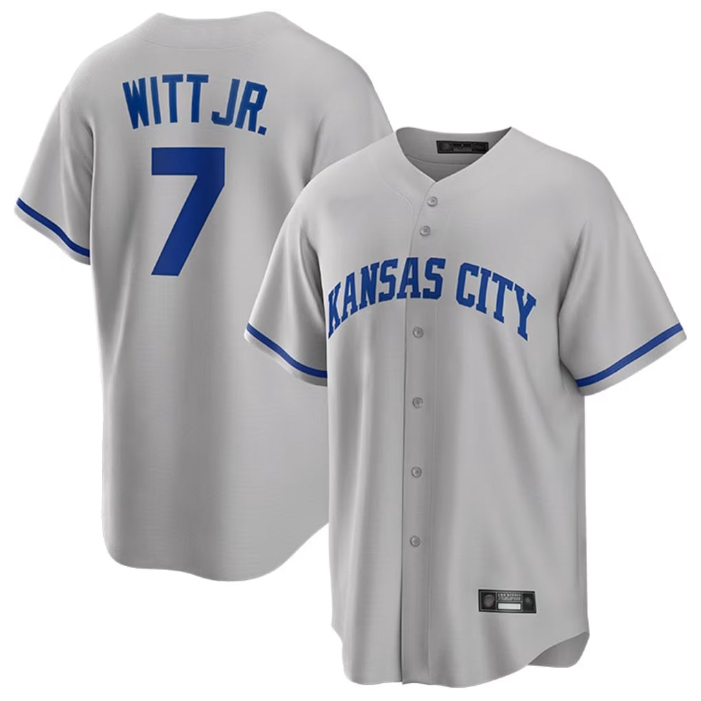 My Store KC.Royals #7 Bobby Witt Jr. Player Gray Game Home Stitched Jerseys