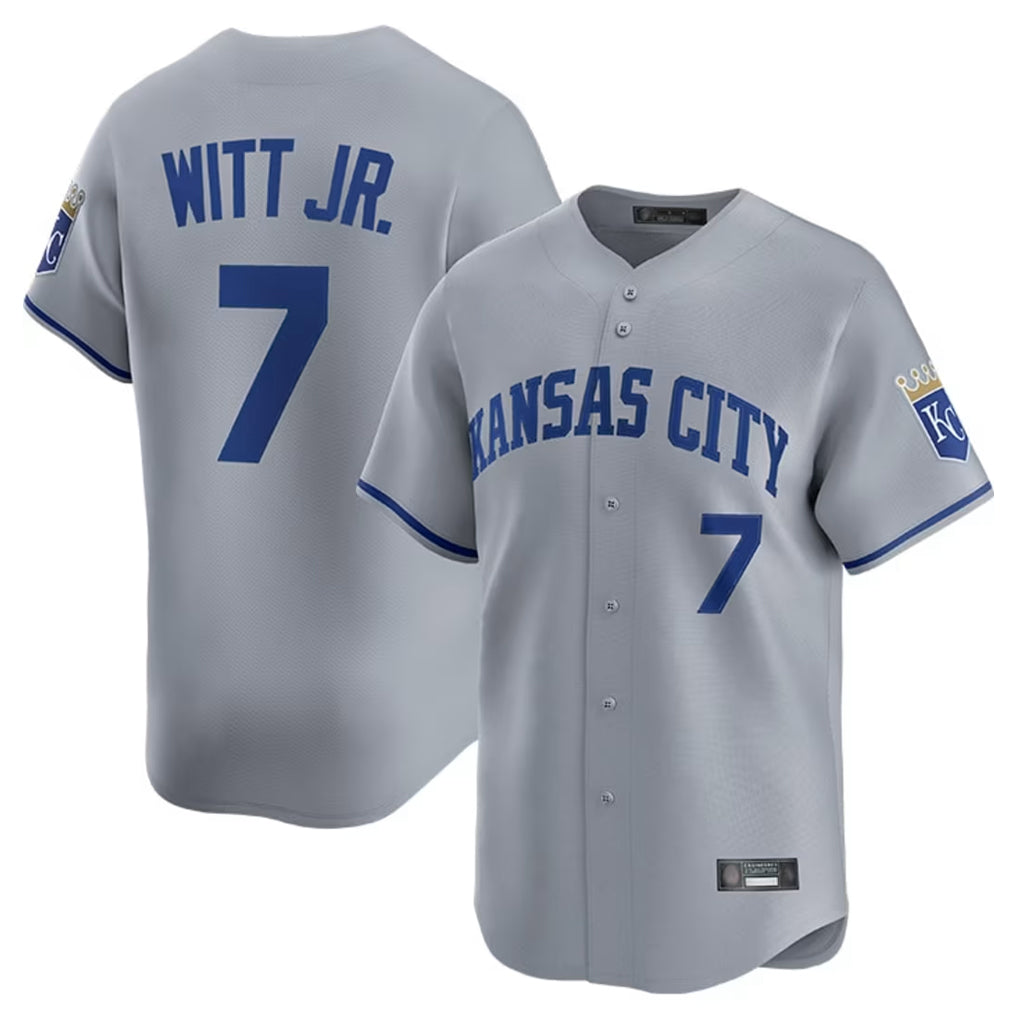 My Store KC.Royals #7 Bobby Witt Jr. Player Gray Limited Home Stitched Jerseys