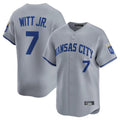 My Store KC.Royals #7 Bobby Witt Jr. Player Gray Limited Home Stitched Jerseys