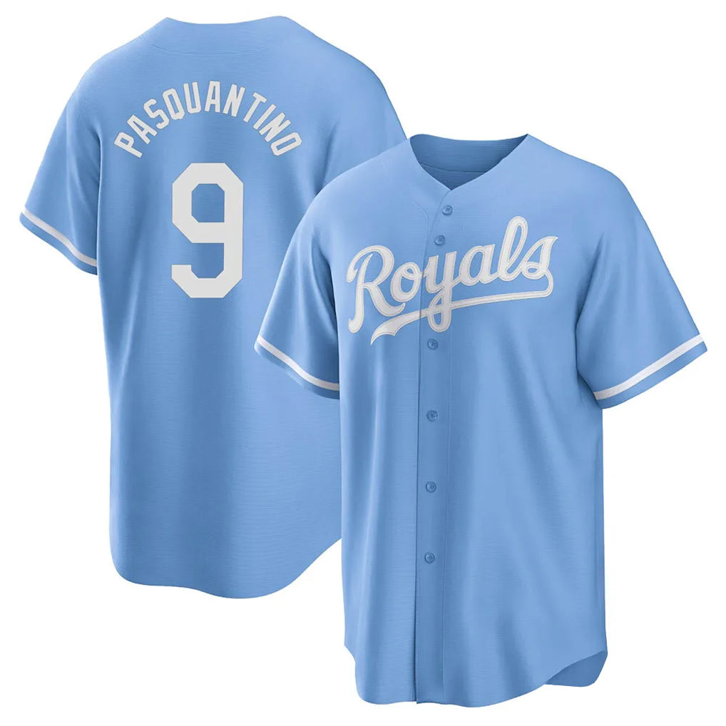 My Store KC.Royals #9 Vinnie Pasquantino Player Light Blue Home Game Stitched Jerseys