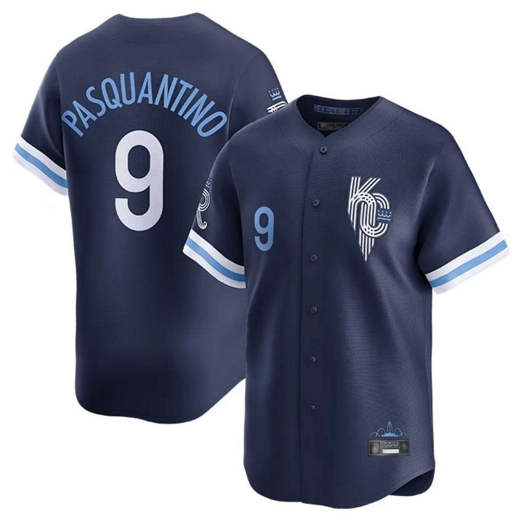 My Store KC.Royals #9 Vinnie Pasquantino Player Navy City Connect Limited Home Stitched Jerseys