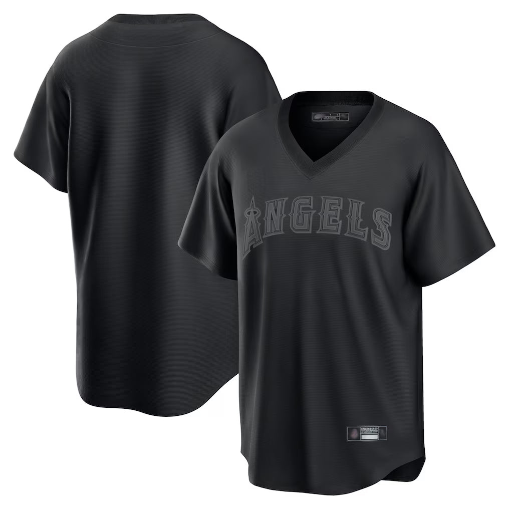 My Store LA.Angels Black Pitch Fashion Blank Player T-shirt Stitched Jerseys