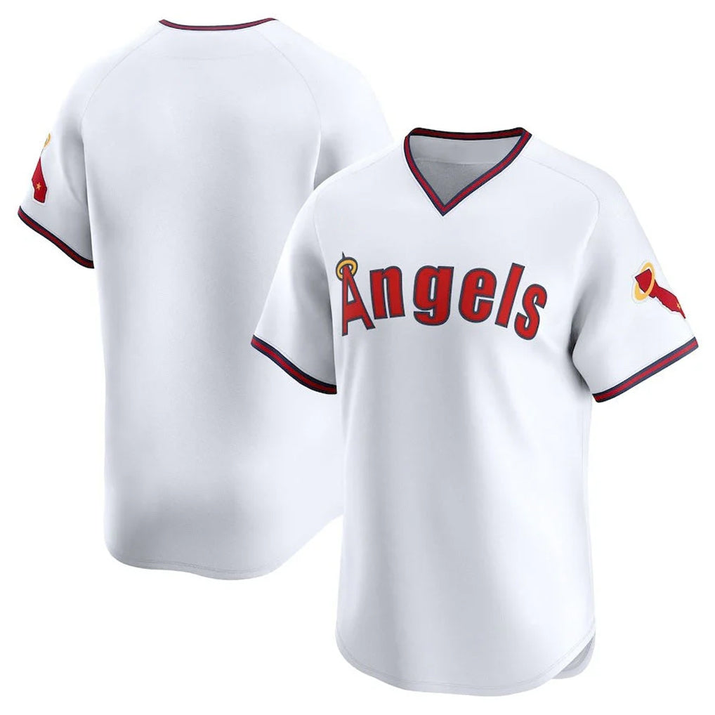 My Store LA.Angels White T-shirt Home Limited Blank Player Stitched Jerseys