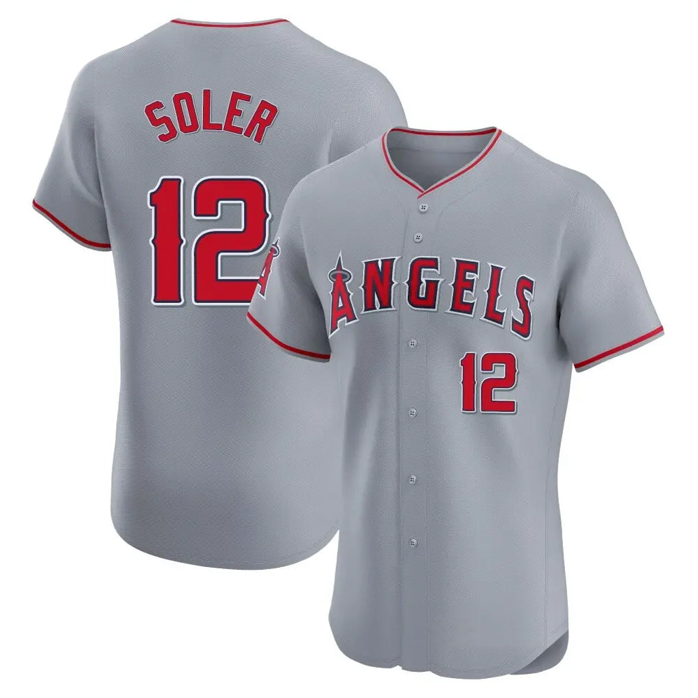 My Store LA.Angels #12 Jorge Soler Player Gray Home Limited Elite Stitched Jerseys