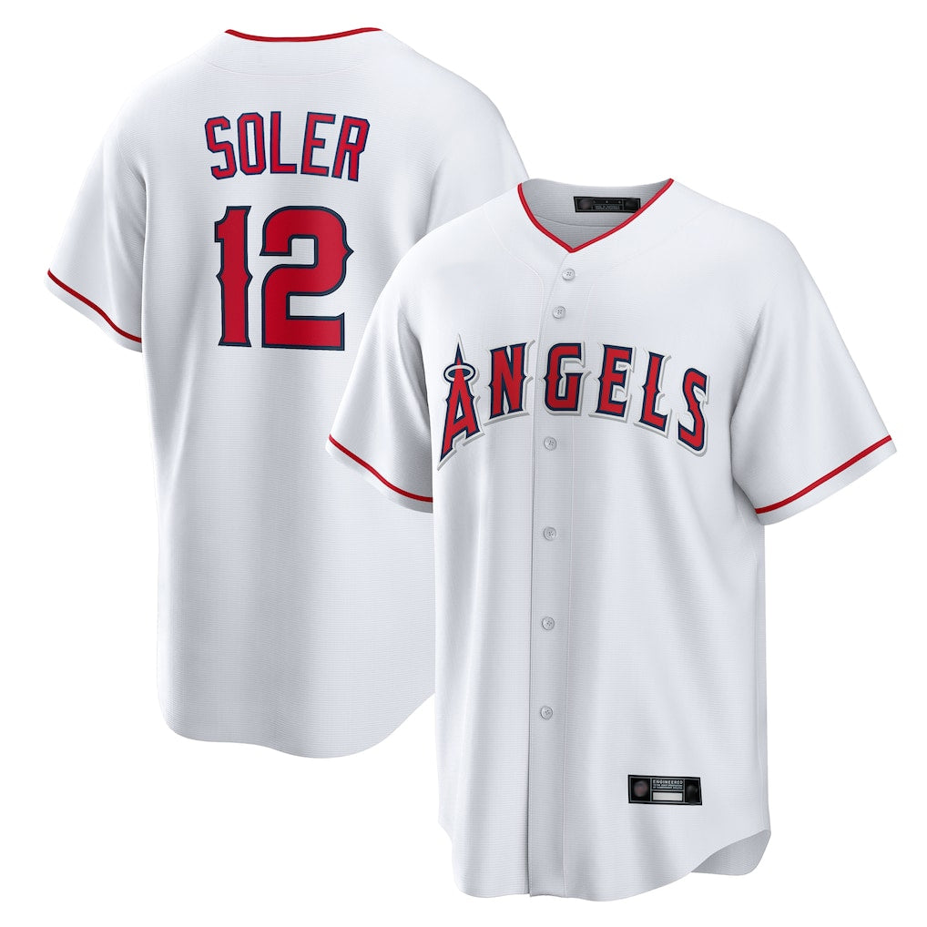 My Store LA.Angels #12 Jorge Soler Player White Home Game Stitched Jerseys