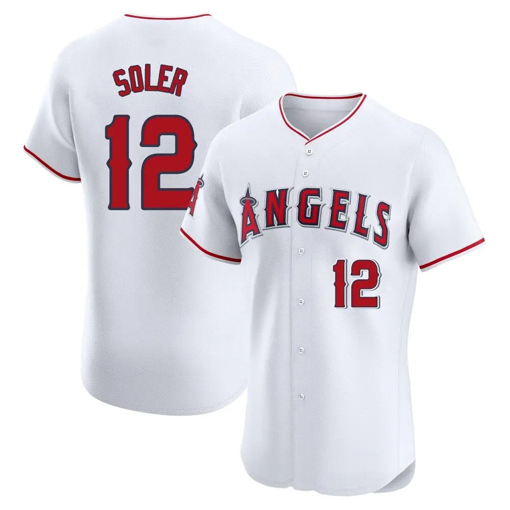My Store LA.Angels #12 Jorge Soler Player White Limited Elite Stitched Home Jerseys