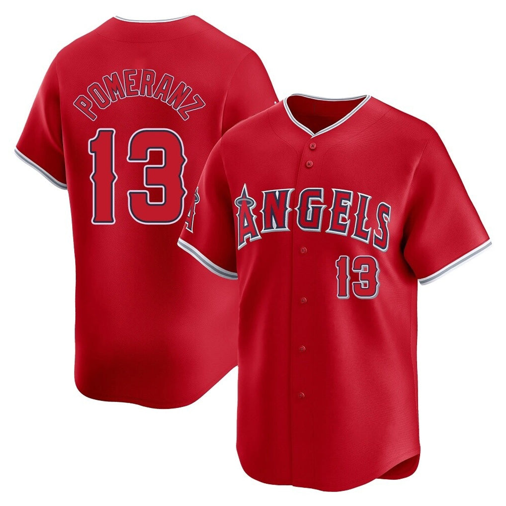 My Store LA.Angels #13 Drew Pomeranz Player Red Home Limited Stitched Jerseys
