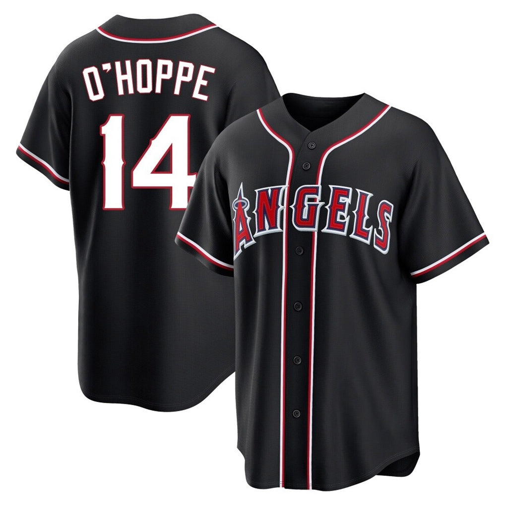 My Store LA.Angels #14 Logan O'Hoppe Player Black Fashion Out Home Game Stitched Jerseys