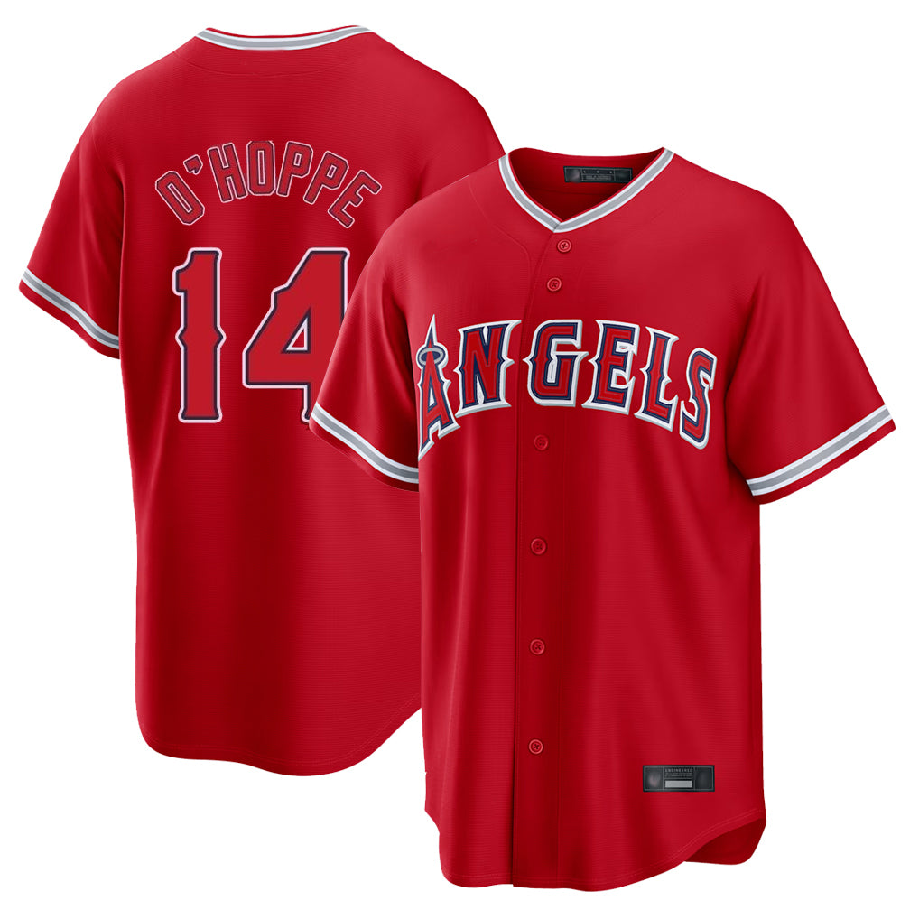 My Store LA.Angels #14 Logan O'Hoppe Player Red Home Game Stitched Jerseys