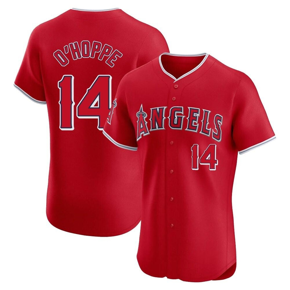 My Store LA.Angels #14 Logan O'Hoppe Player Red Home Limited Elite Stitched Jerseys