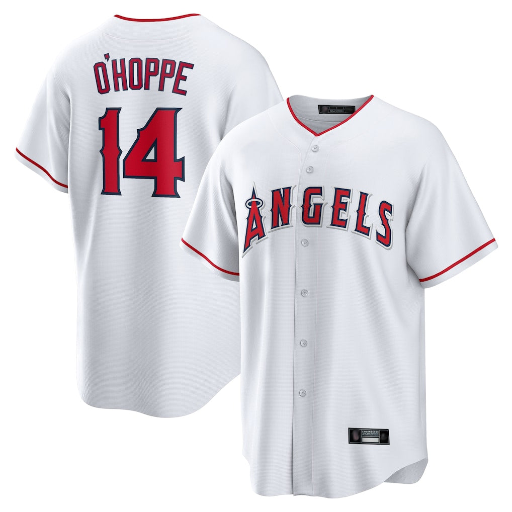 My Store LA.Angels #14 Logan O'Hoppe Player White Home Game Stitched Jerseys
