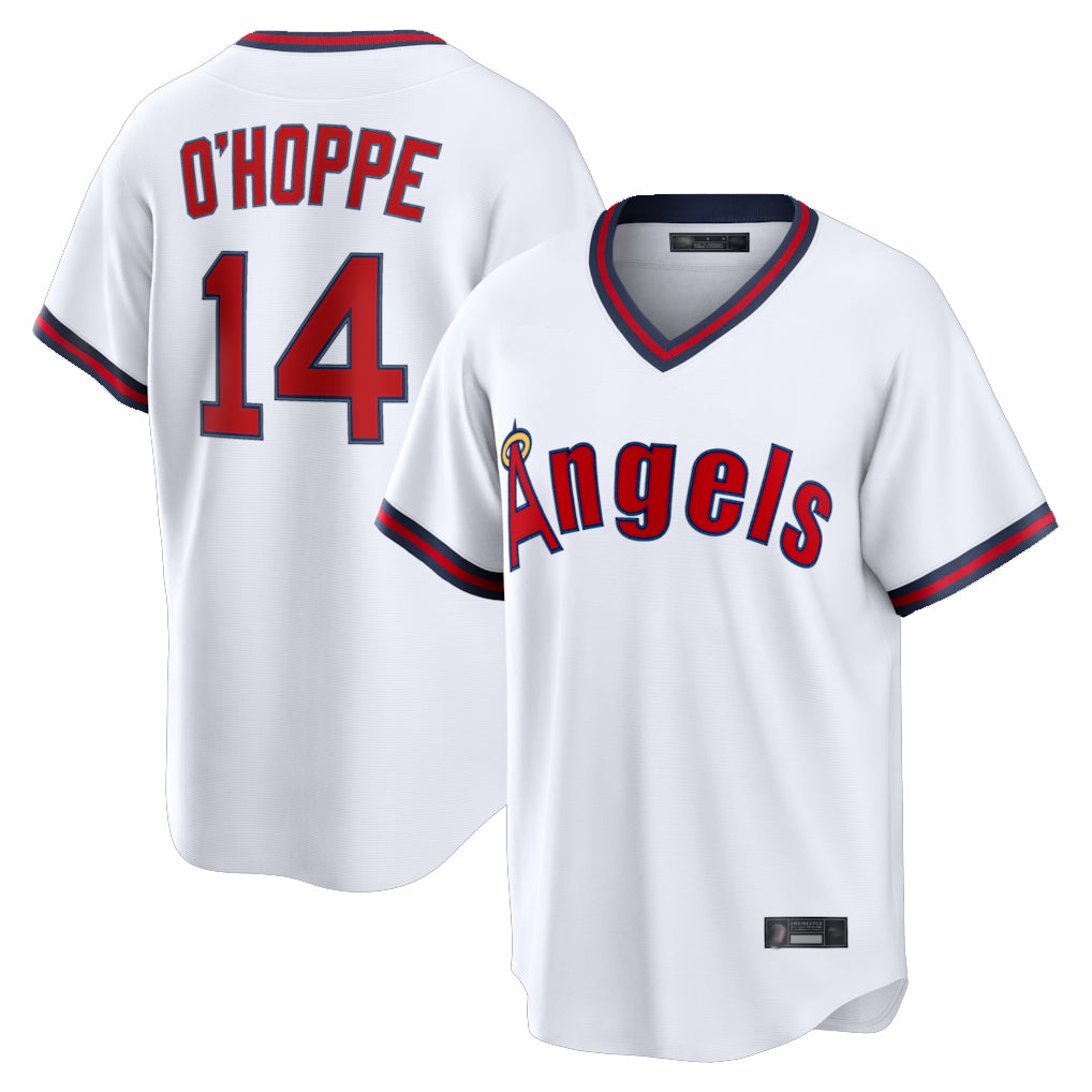 My Store LA.Angels #14 Logan O'Hoppe Player White T-shirt Home Game Stitched Jerseys
