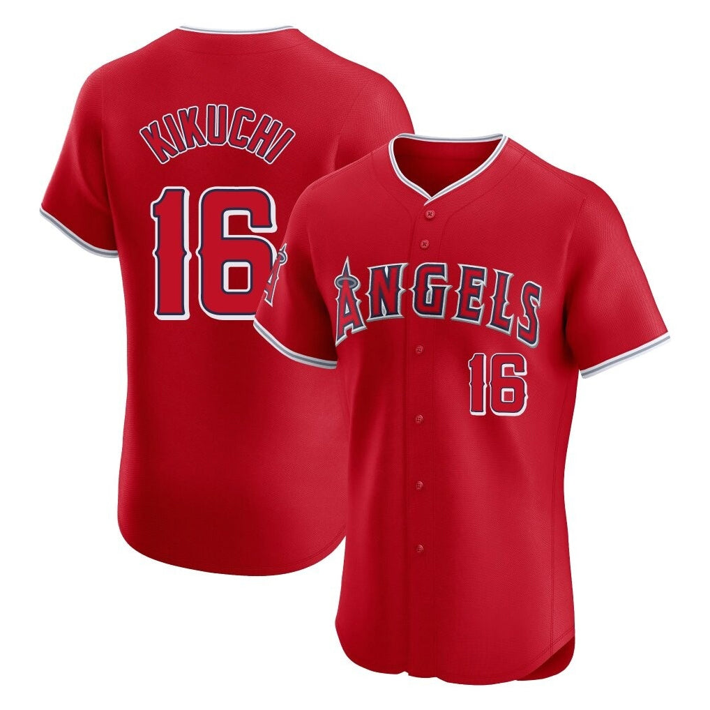My Store LA.Angels #16 Yusei Kikuchi Player Red Home Limited Elite Stitched Jerseys