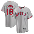 My Store LA.Angels #18 Nolan Schanuel Player Gray Home Game Stitched Jerseys