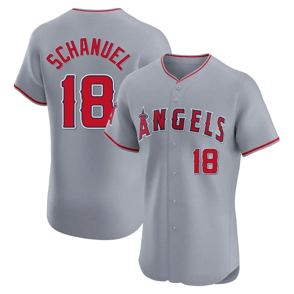 My Store LA.Angels #18 Nolan Schanuel Player Gray Home Limited Elite Stitched Jerseys