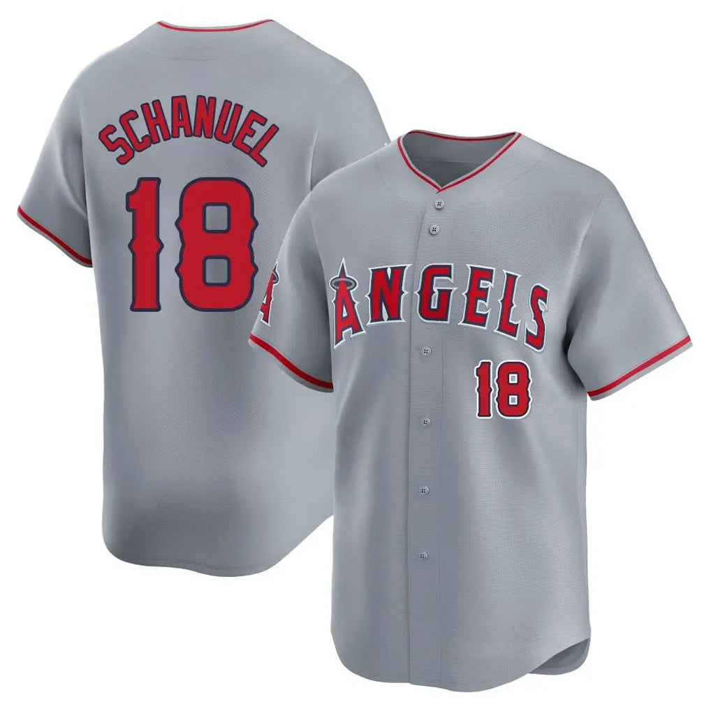 My Store LA.Angels #18 Nolan Schanuel Player Gray Home Limited Stitched Jerseys
