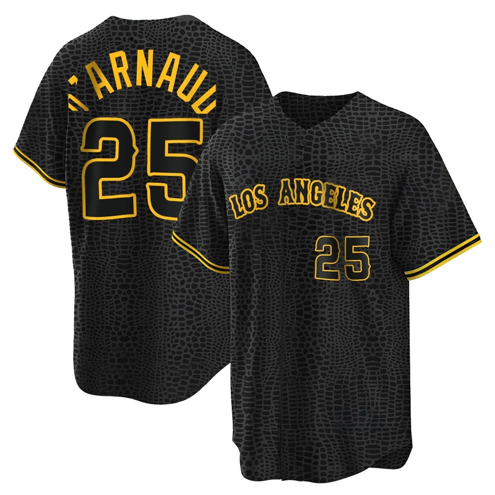 My Store LA.Angels #25 Travis d'Arnaud Player Black Snake Skin City Game Home Stitched Jerseys