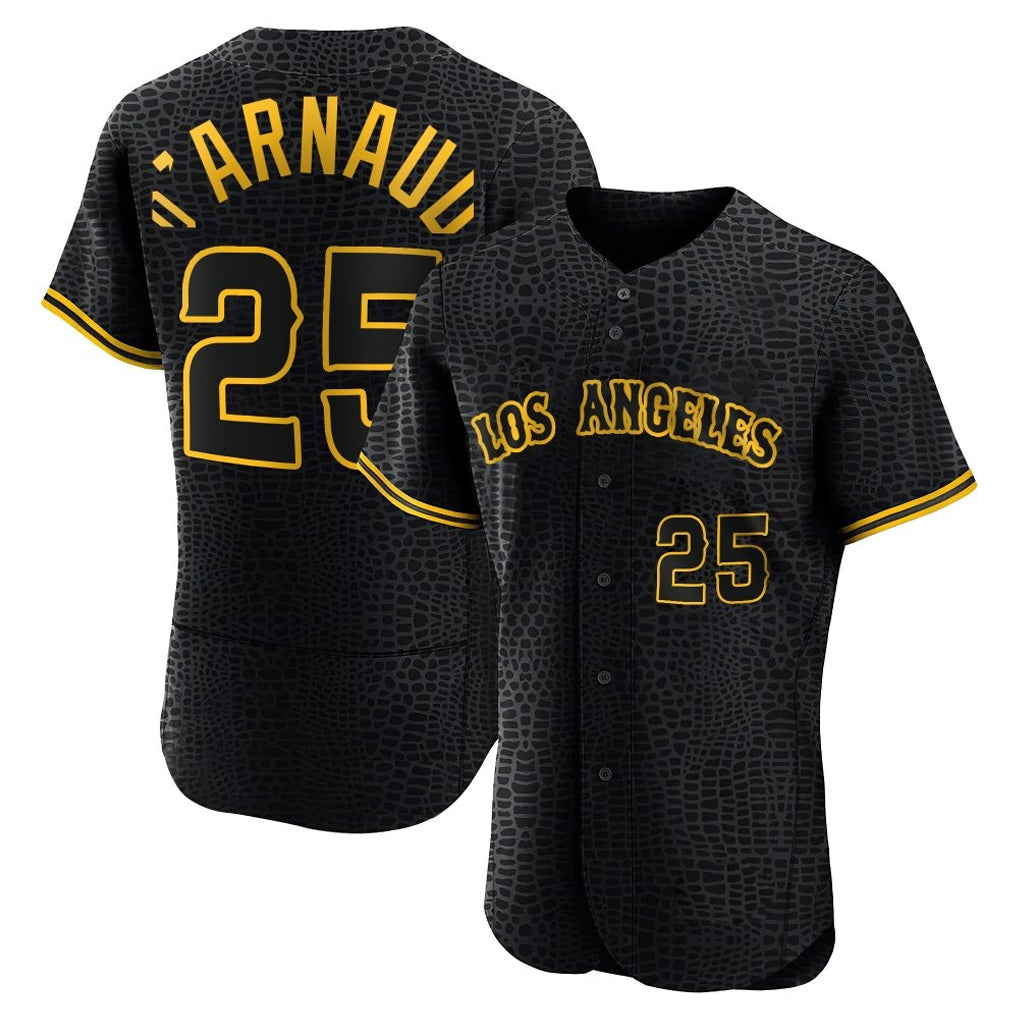 My Store LA.Angels #25 Travis d'Arnaud Player Black Snake Skin City Limited Elite Home Stitched Jerseys