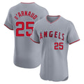 My Store LA.Angels #25 Travis d'Arnaud Player Gray Home Limited Elite Stitched Jerseys
