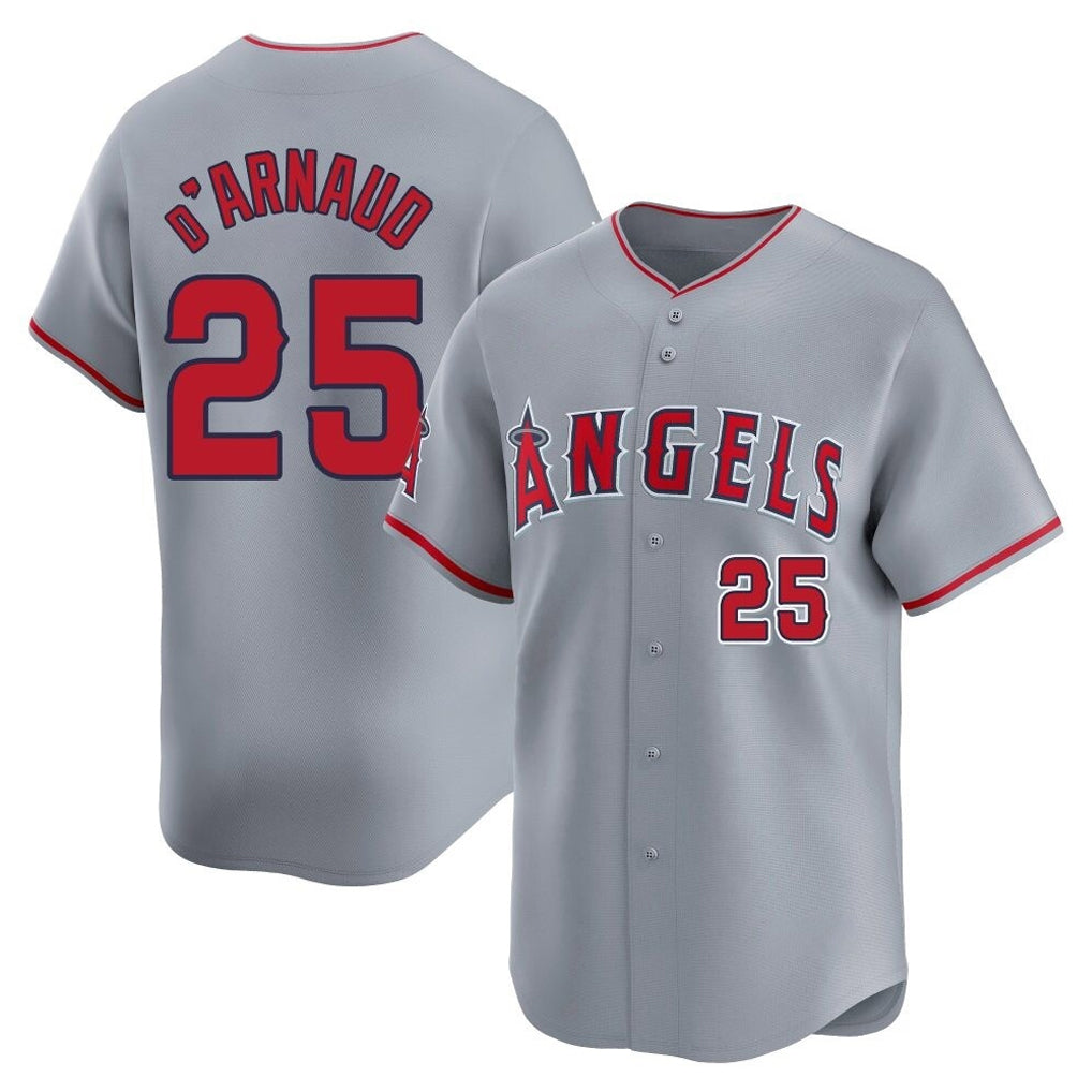 My Store LA.Angels #25 Travis d'Arnaud Player Gray Home Limited Stitched Jerseys