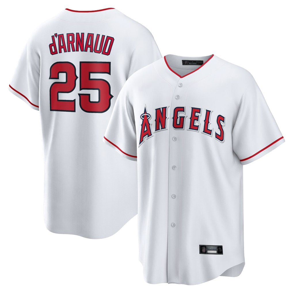 My Store LA.Angels #25 Travis d'Arnaud Player White Home Game Stitched Jerseys
