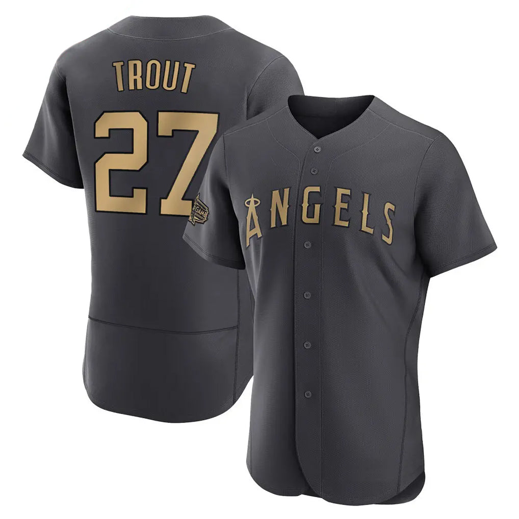 My Store LA.Angels #27 Mike Trout Player Charcoal Limited Elite Game All-Star Stitched Jerseys