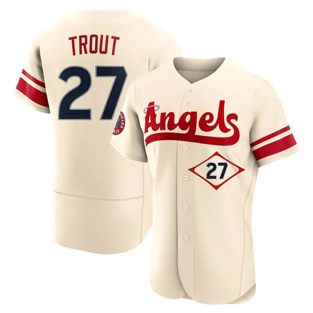 My Store LA.Angels #27 Mike Trout Player Cream City Connect Limited ELite Home Stitched Jerseys