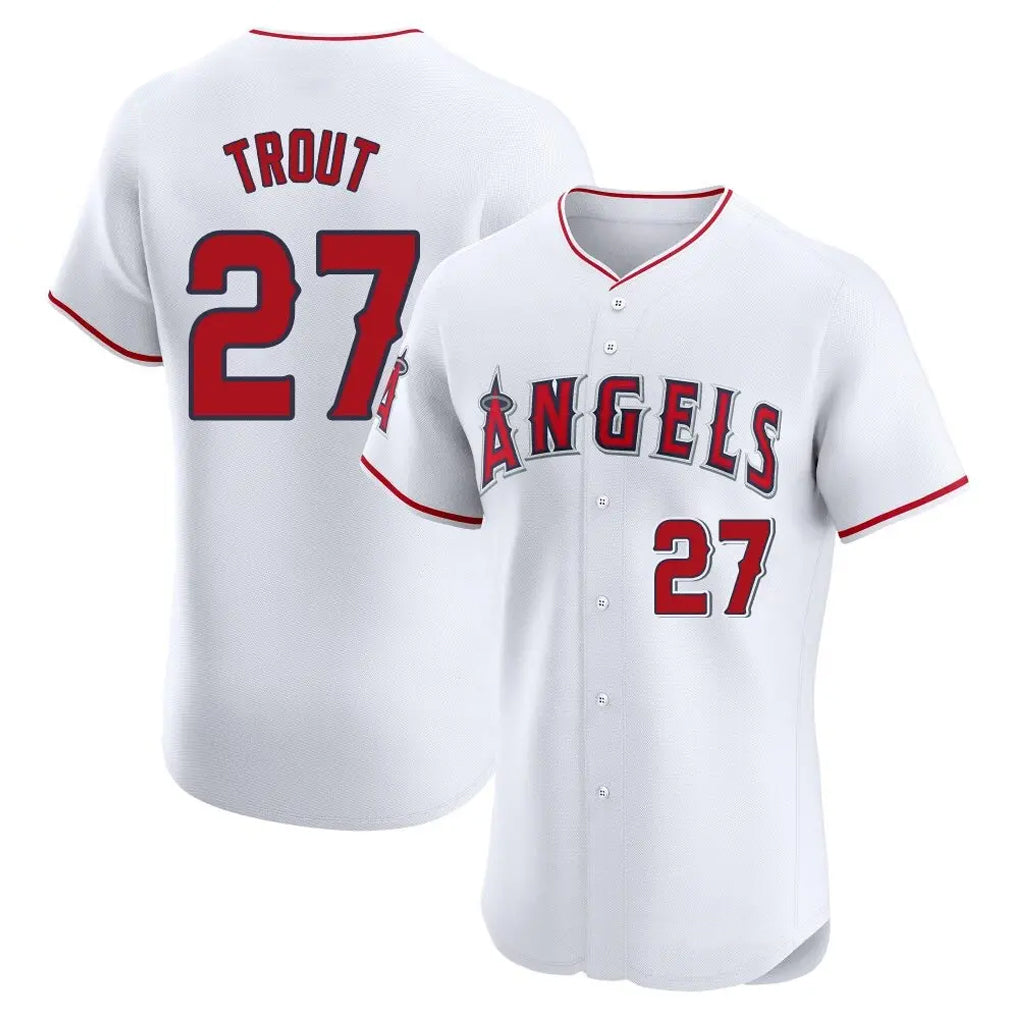 My Store LA.Angels #27 Mike Trout Player White Limited Elite Stitched Home Jerseys