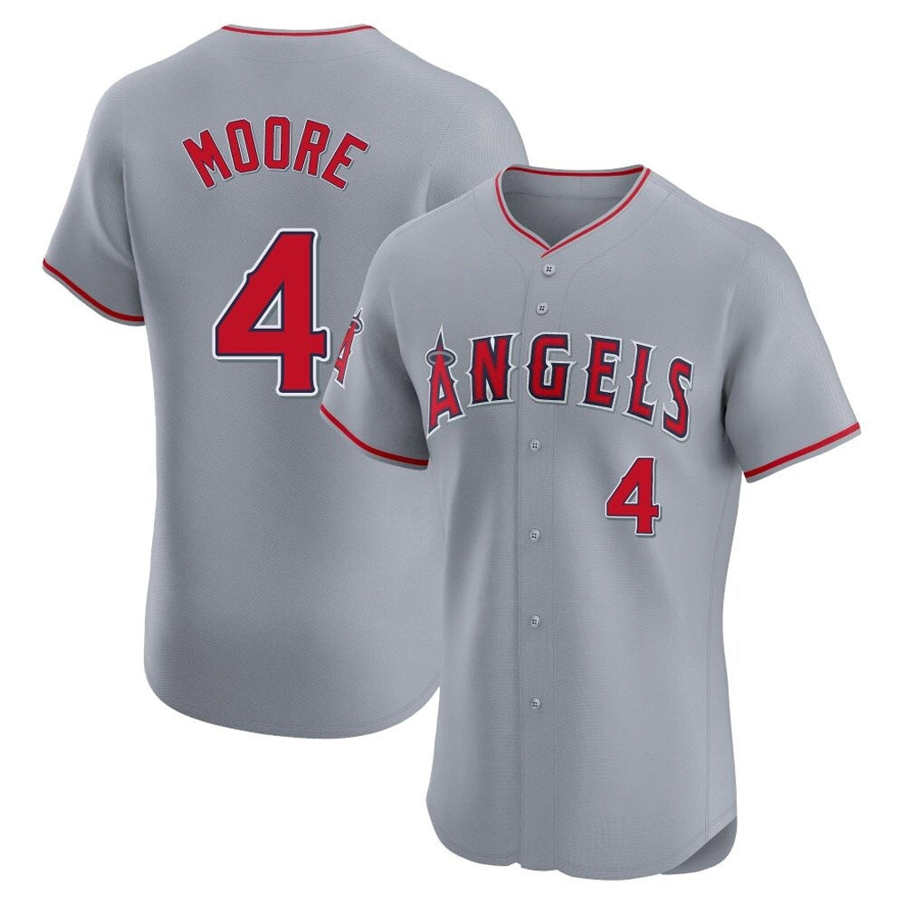 My Store LA.Angels #4 Christian Moore Player Gray Home Limited Elite Stitched Jerseys