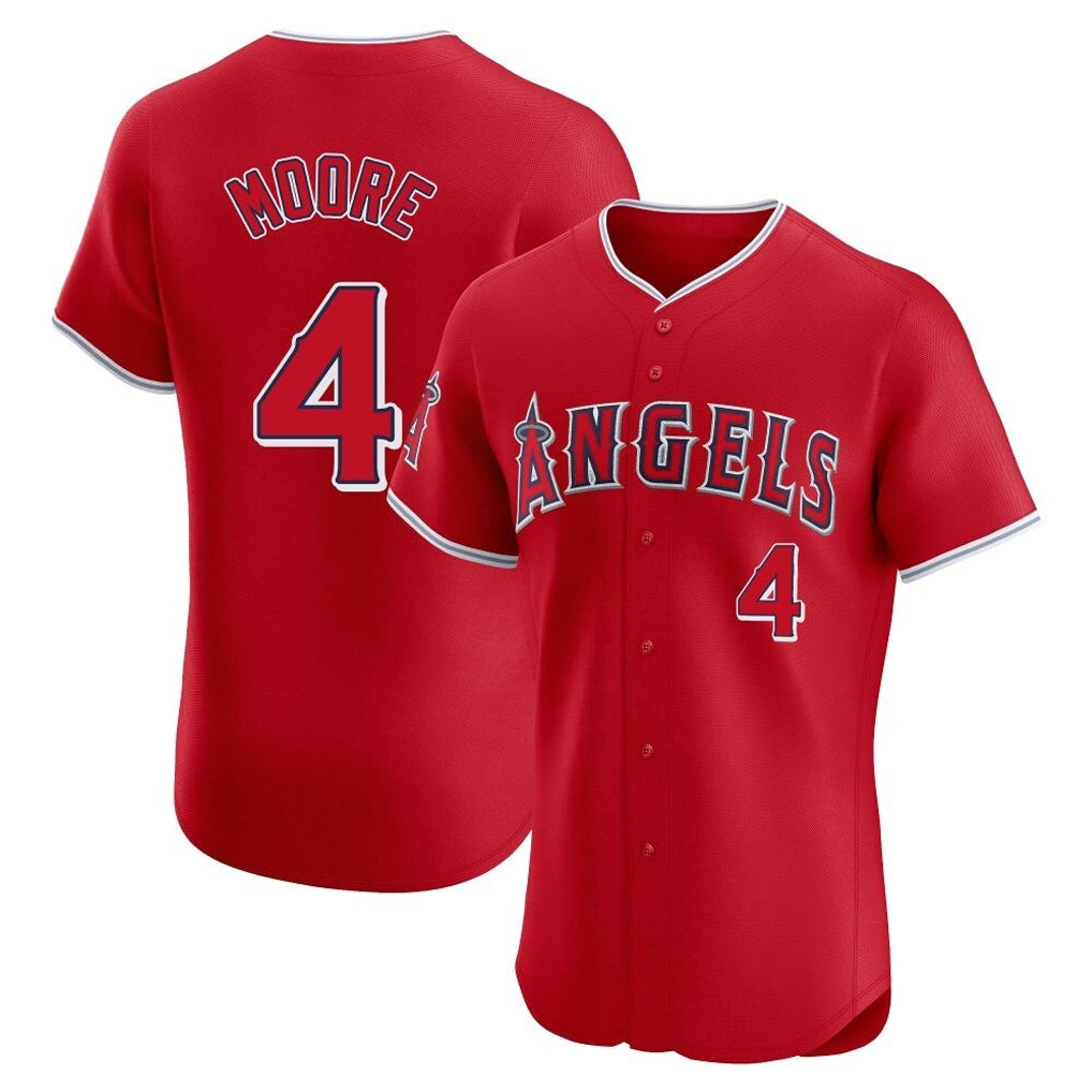 My Store LA.Angels #4 Christian Moore Player Red Home Limited Elite Stitched Jerseys