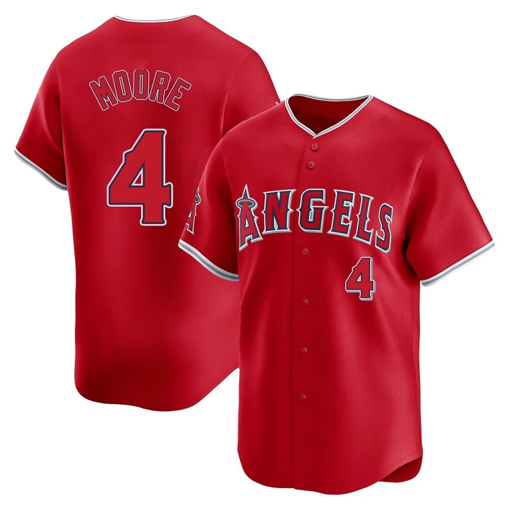 My Store LA.Angels #4 Christian Moore Player Red Home Limited Stitched Jerseys