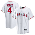 My Store LA.Angels #4 Christian Moore Player White Home Game Stitched Jerseys