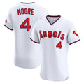 My Store LA.Angels #4 Christian Moore Player White T-shirt Home Limited Elite Stitched Jerseys