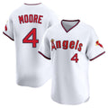 My Store LA.Angels #4 Christian Moore Player White T-shirt Home Limited Stitched Jerseys