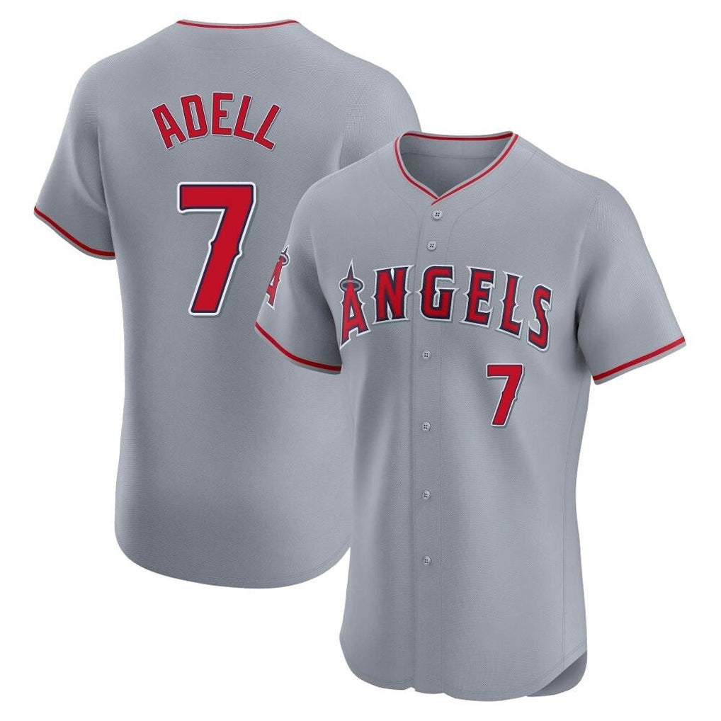 My Store LA.Angels #7 Jo Adell Player Gray Home Limited Elite Stitched Jerseys