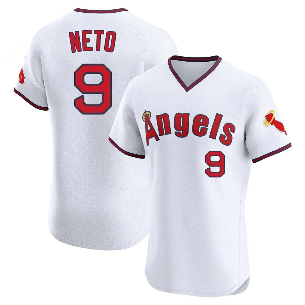 My Store LA.Angels #9 Zach Neto Player White T-shirt Home Limited Elite Stitched Jerseys
