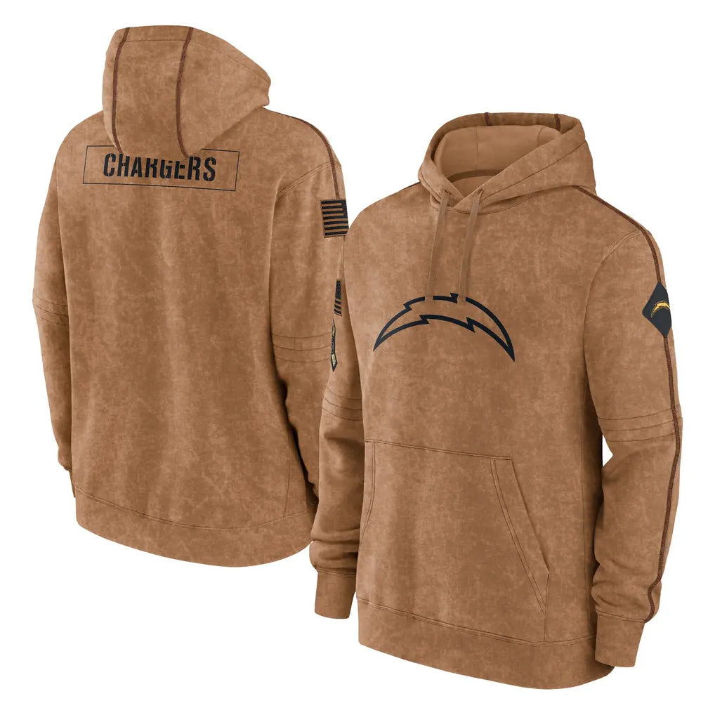 My Store LA.Chargers Brown Salute to Service Hoodies Limited Game Blank Player Stitched Jerseys