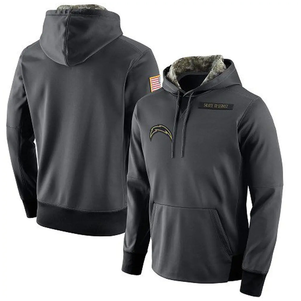 My Store LA.Chargers Gray Pullover Hoodie Home Game Blank Player Stitched Jerseys
