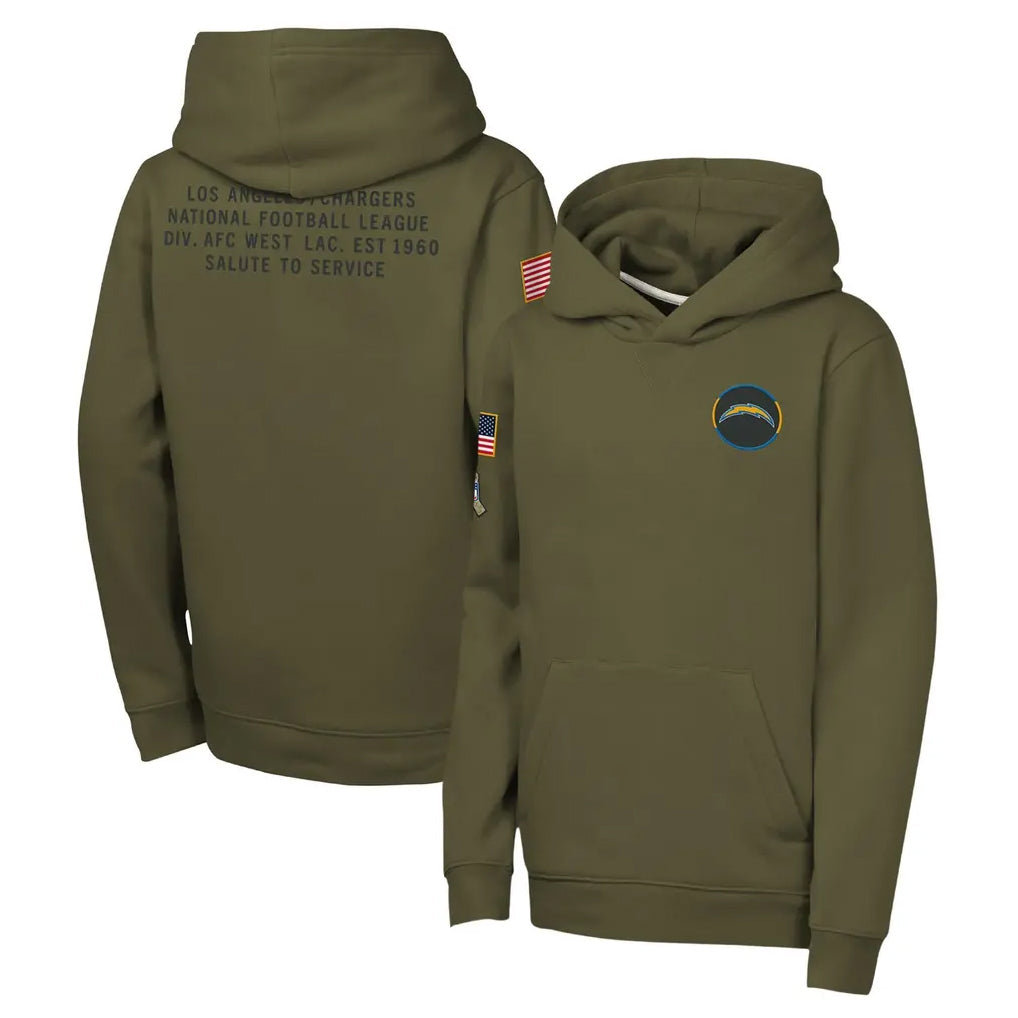 My Store LA.Chargers Olive Salute to Service Pullover Hoodies Limited Blank Player Stitched Jerseys