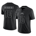 My Store LA.Chargers #10 Justin Herbert Player Black Limited Reflective Home Game Stitched Jerseys