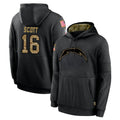 My Store LA.Chargers #16 J.K. Scott Player Black Salute to Service Hoodies Limited Game Stitched Jerseys