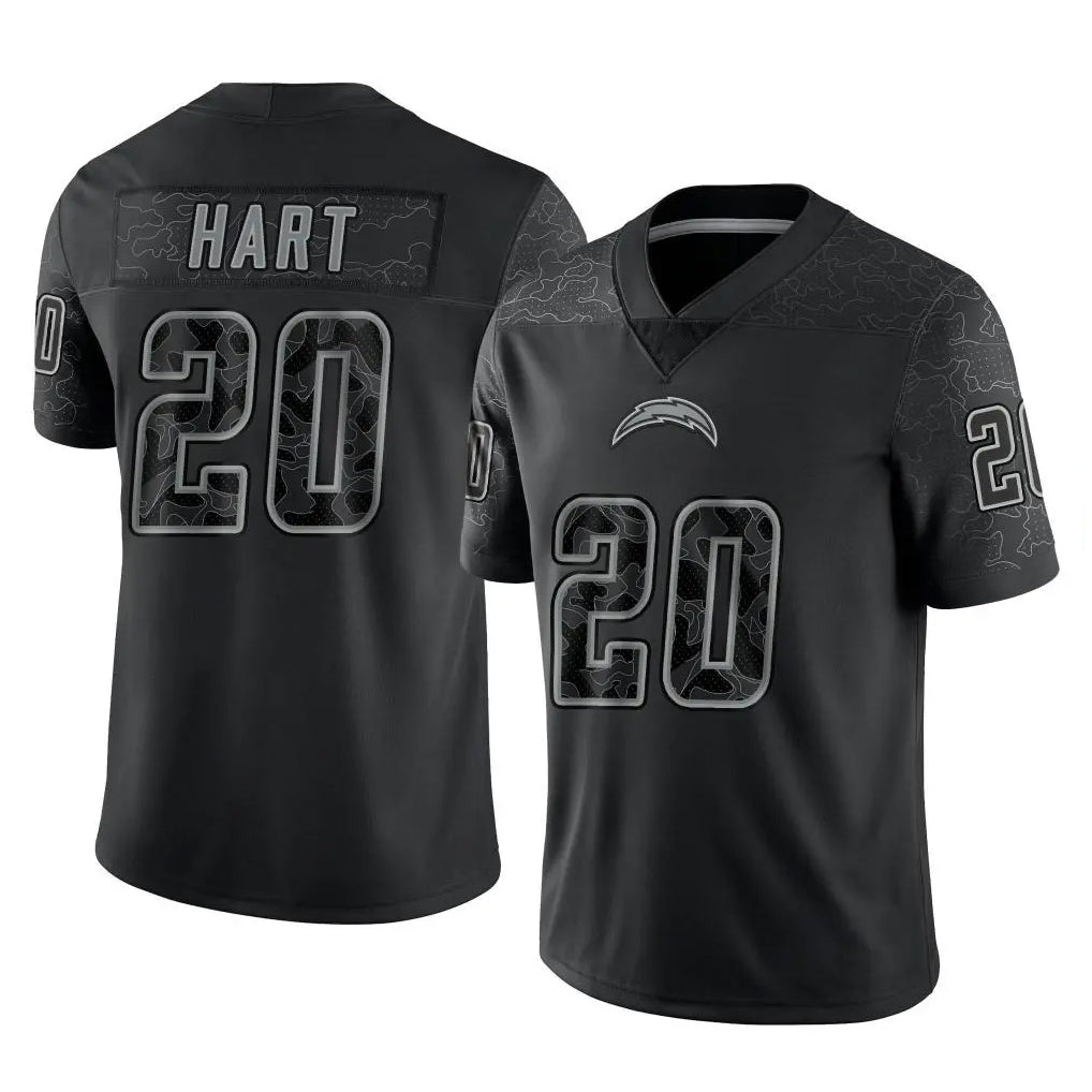 My Store LA.Chargers #20 Cam Hart Player Black Limited Reflective Home Game Stitched Jerseys