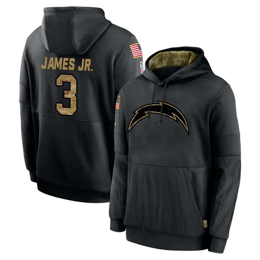 My Store LA.Chargers #3 Derwin James Jr. Player Black Salute to Service Hoodies Limited Game Stitched Jerseys