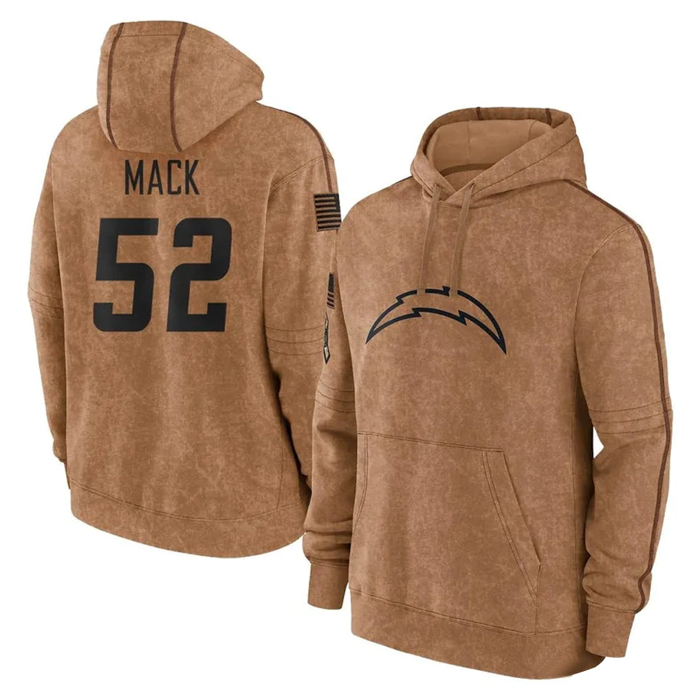 My Store LA.Chargers #52 Khalil Mack Player Brown Salute to Service Hoodies Limited Game Stitched Jerseys