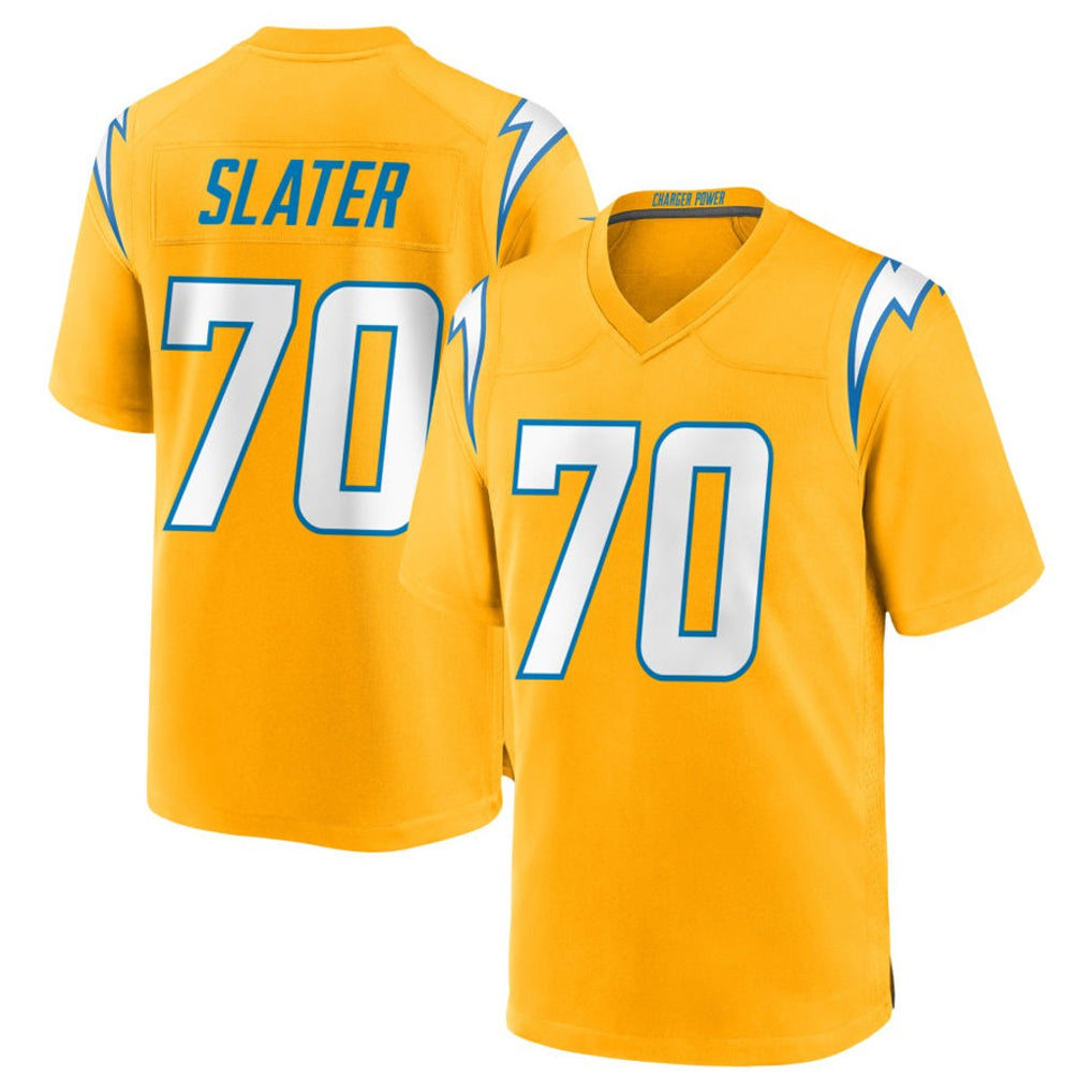 My Store LA.Chargers #70 Rashawn Slater Player Gold Home Game Stitched Jerseys