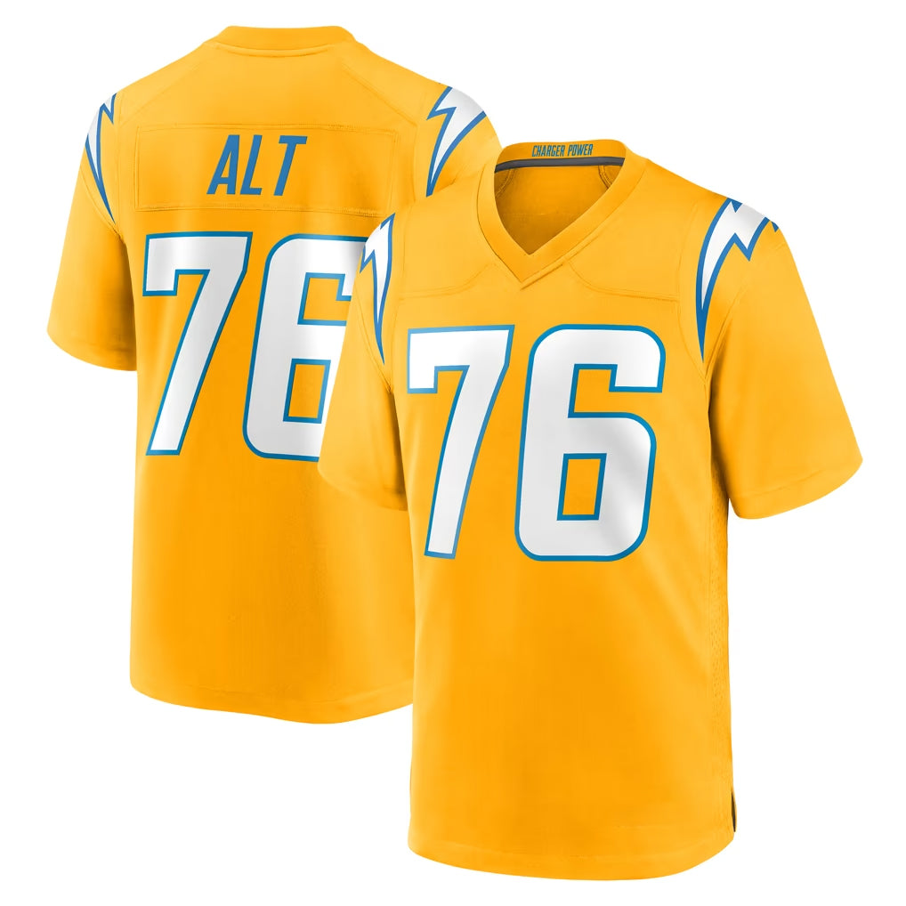 My Store LA.Chargers #76 Joe Alt Player Gold Home Game Stitched Jerseys