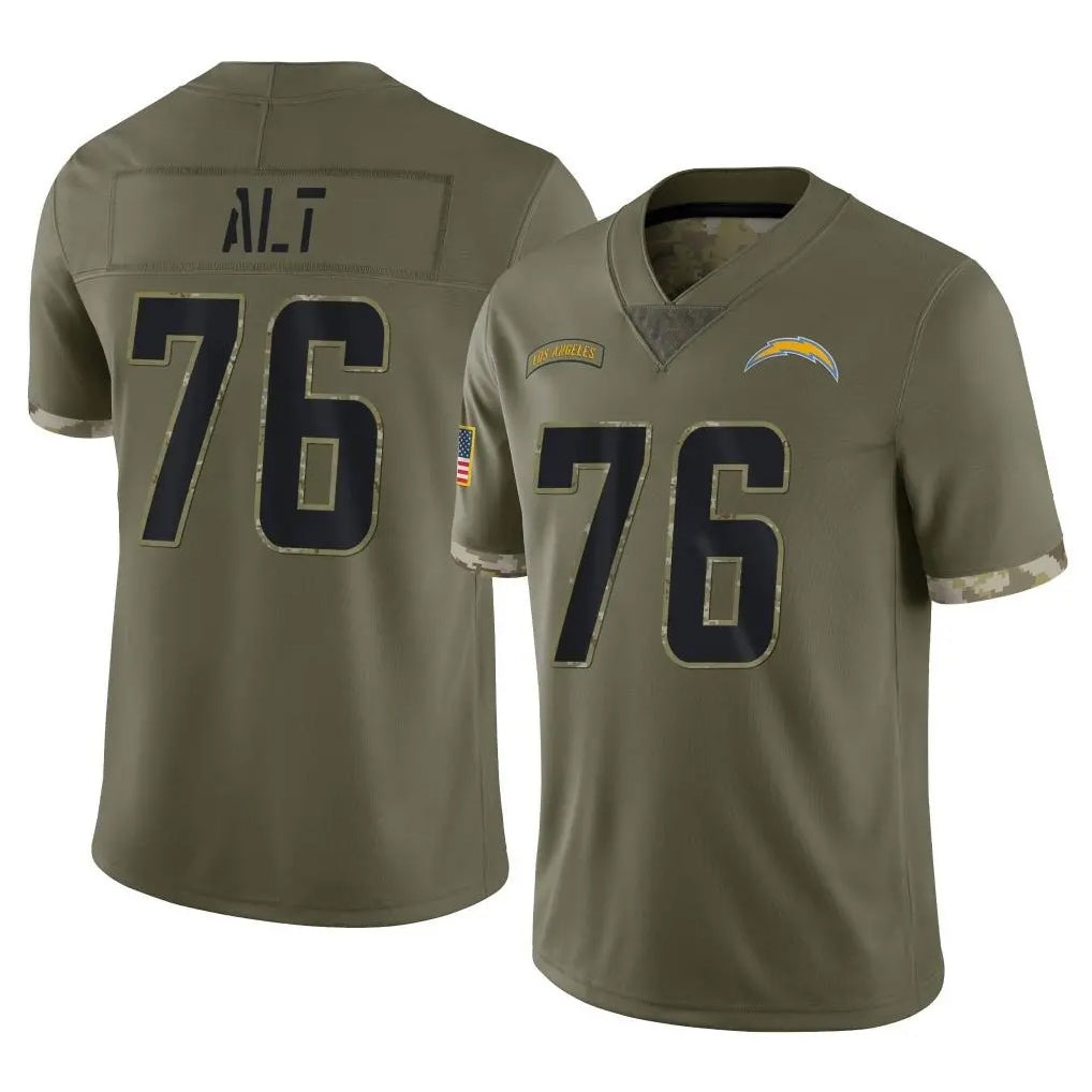 My Store LA.Chargers #76 Joe Alt Player Olive Salute To Service Limited Stitched Jerseys