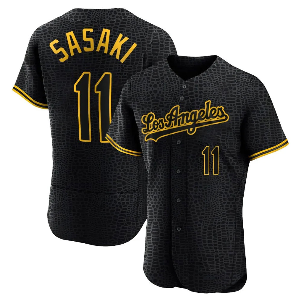 My Store LA.Dodgers #11 Roki Sasaki Player Black Snake Skin City Limited Elite Home Stitched Jerseys